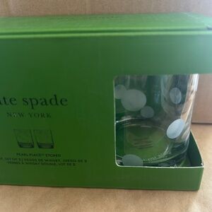 Kate Spade New York Pearl Place Double Old Fashioned Whisky Glasses Lenox set 2